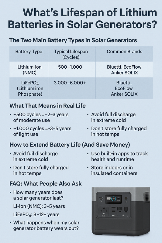 What’s the Lifespan of Lithium Batteries in Solar Generators?