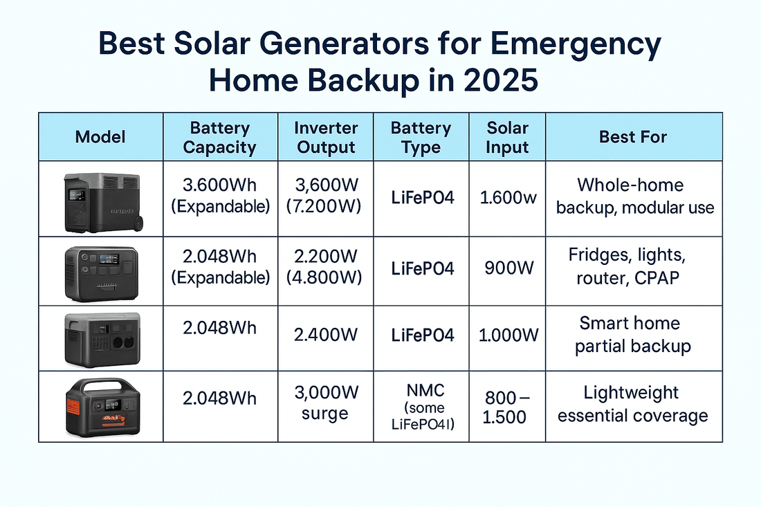 Best Solar Generators for Emergency Home Backup in 2025