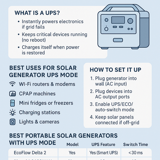 How to Use a Portable Solar Generator as an Uninterruptible Power Supply (UPS)