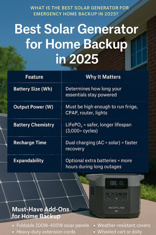 Best Solar Generator for Home Backup in 2025 (Complete Buyer’s Guide)