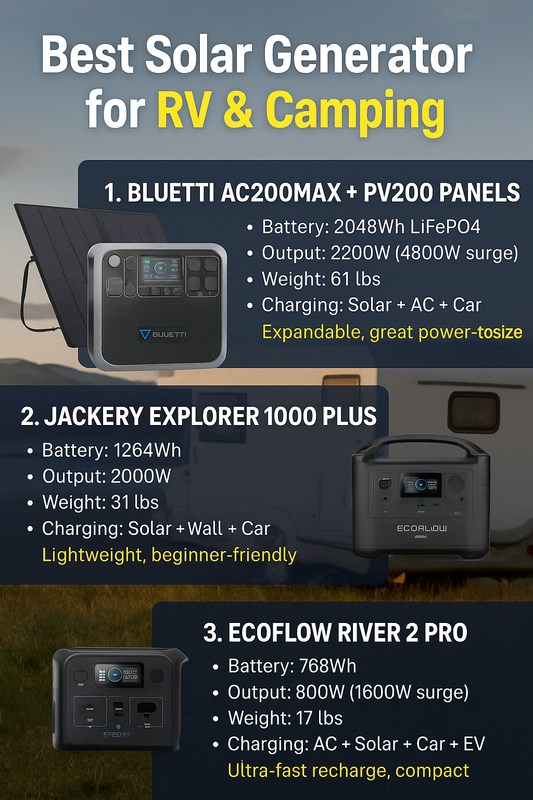 Best Solar Generator for RV & Camping (2025 Buyer’s Guide)