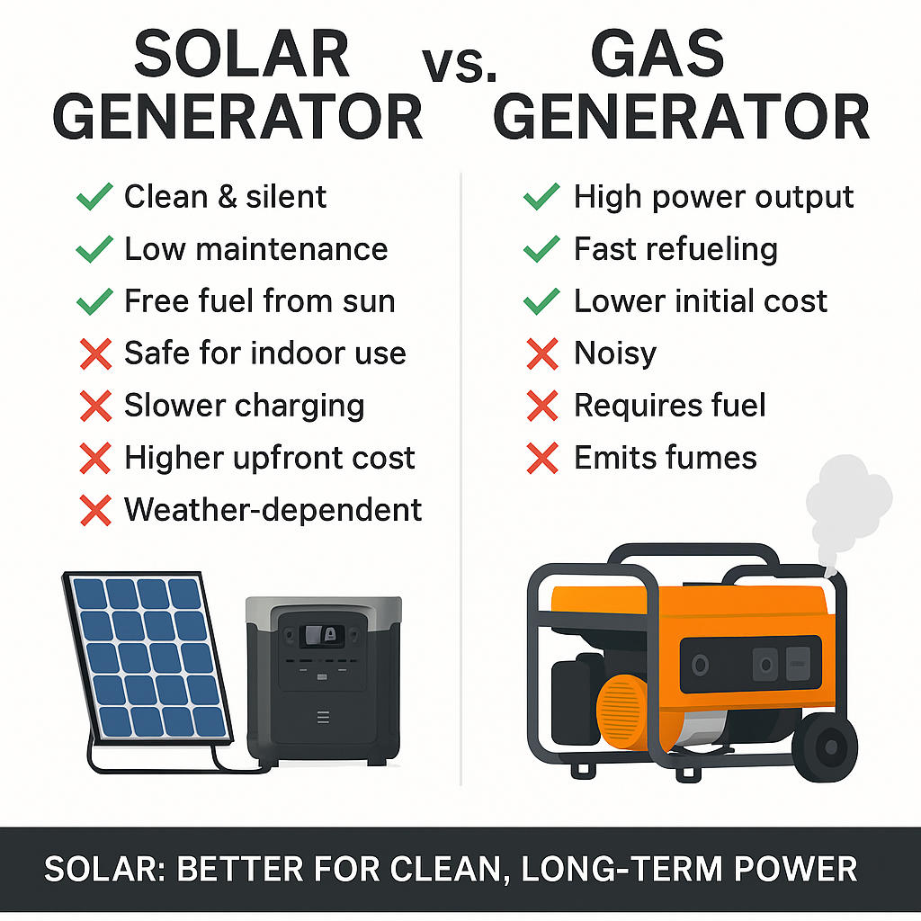 What’s the Difference Between a Solar Generator and a Gas Generator?