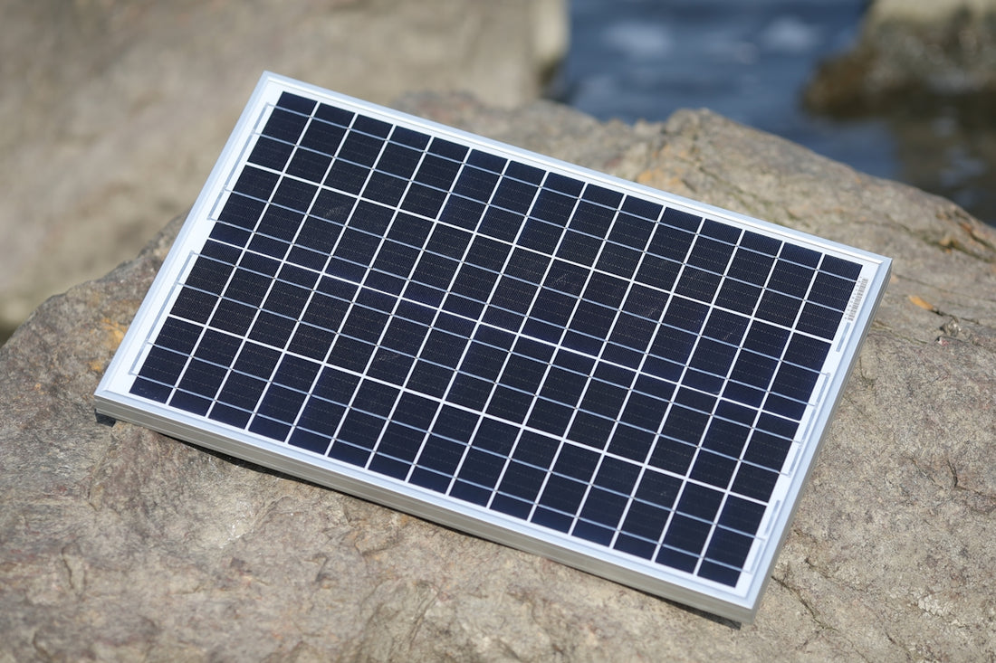 a solar panel on the ground