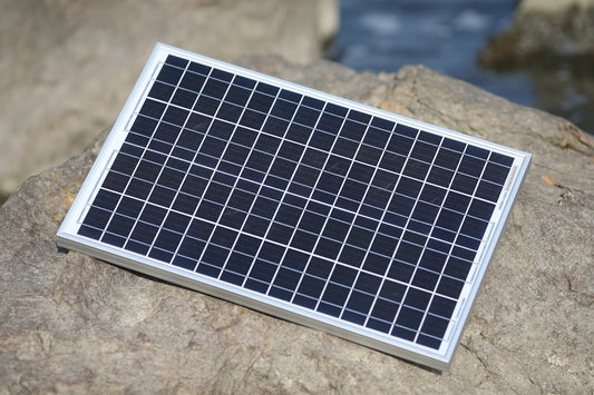 a solar panel on the ground