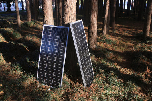 solar panels in the grass