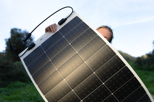 a man holding a solar panel in his hands