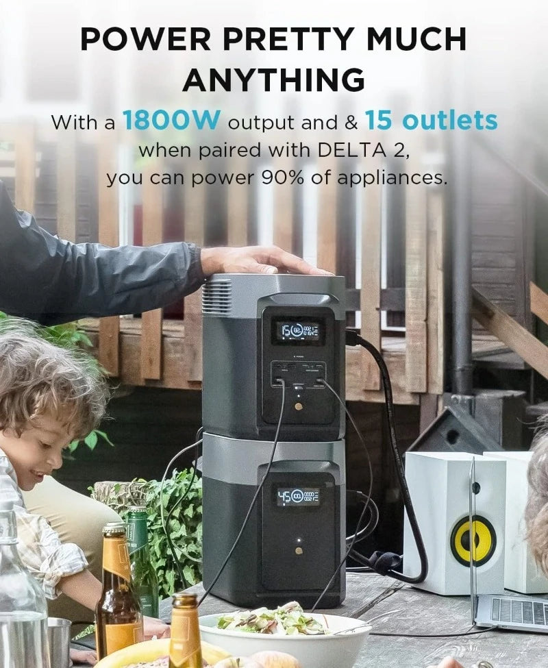 Delta 2 Smart Extra Battery, 1024Wh LiFePO4 Expansion Battery for Power Station DELTA2