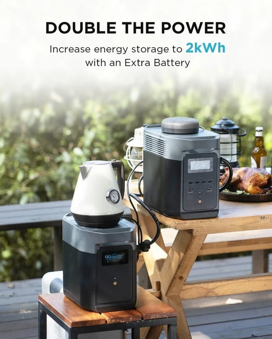 Delta 2 Smart Extra Battery, 1024Wh LiFePO4 Expansion Battery for Power Station DELTA2