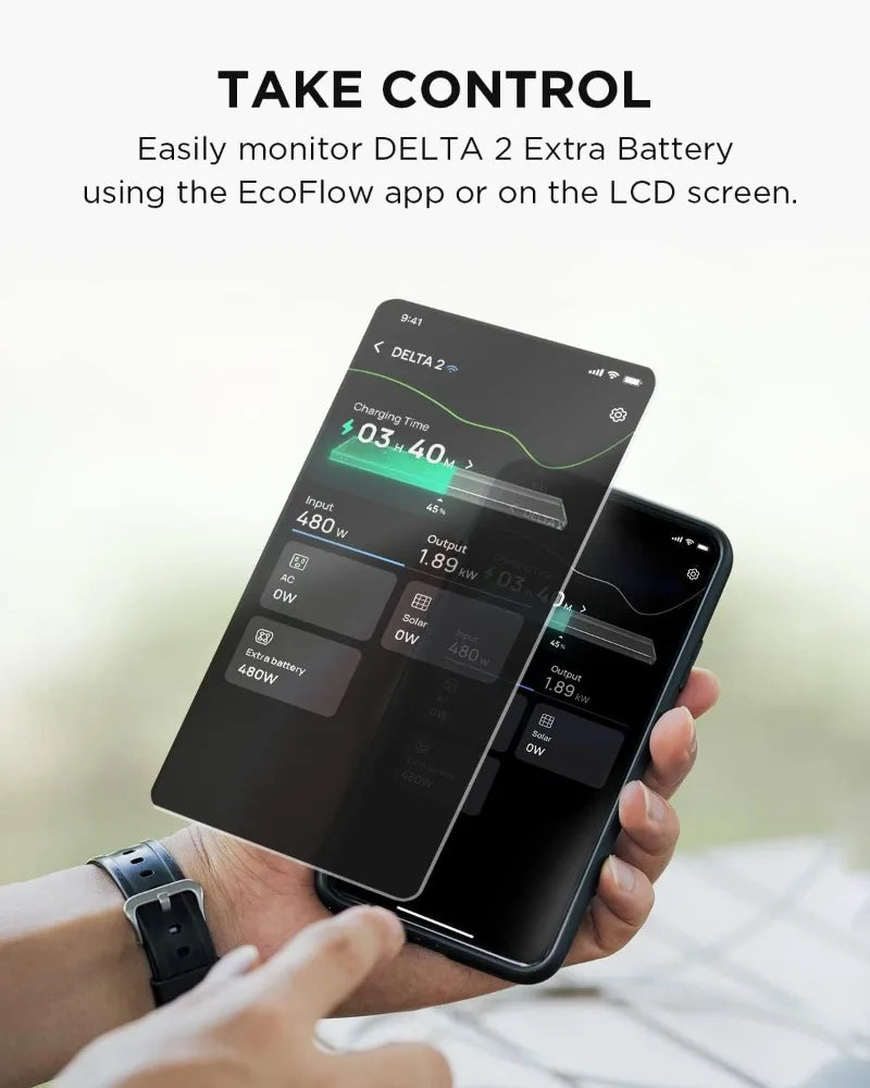 Delta 2 Smart Extra Battery, 1024Wh LiFePO4 Expansion Battery for Power Station DELTA2